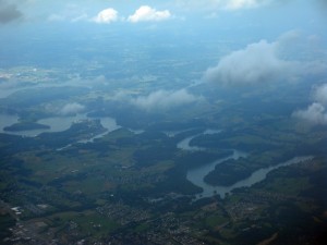 Actual view from our tiny plane as we flew over Tennessee.