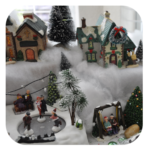 A DIY Christmas village from the thrift store - Green With Decor