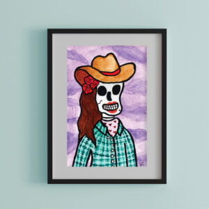 Deadly and Darling Watercolor Fine Art Print, Framed