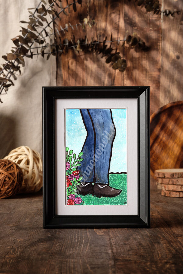 A well-worn pair of black cowboy boots, scuffed from long rides and dusty trails, peek out from under faded blue jeans. Rooted firm in the grass, they’re dependable, no-nonsense—until the wildflowers start nudging. The leaves whisper, the petals lean in. Maybe even the toughest boots can be swayed.