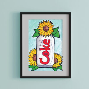 She's a Wildflower watercolor art print, framed