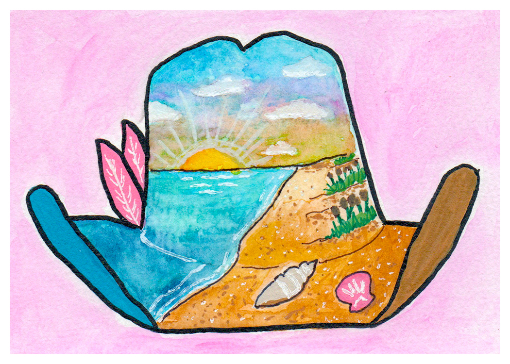 Coastal Crown print with white border